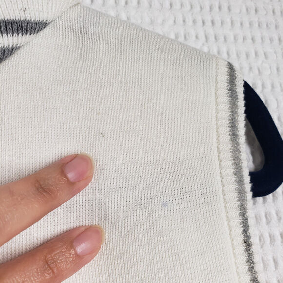 Vintage Knit Sleeveless Polo Shirt Womens Medium Gray Golf Tennis Prep Preppy - Picture 7 of 14